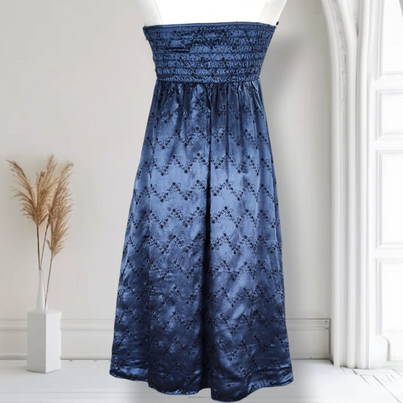 Vintage 90s Y2K Betsey Johnson Babydoll Dress Size XS/S Blue Silk Floral Print - Picture 5 of 14